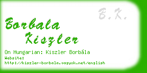 borbala kiszler business card