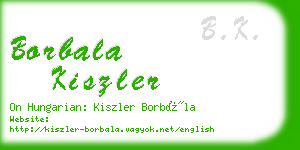 borbala kiszler business card